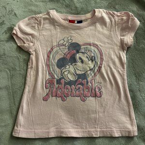 EUC Minnie Mouse Adorable T-Shirt Pale Pink Sz 2 yrs